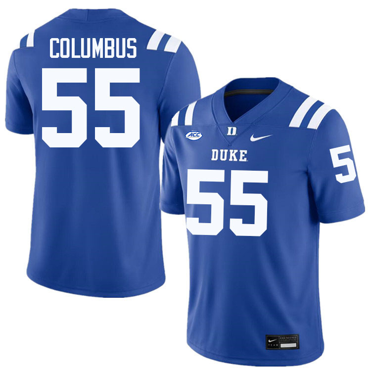 Duke Blue Devils #55 Julius Columbus College Football Jersey Stitched-Blue
